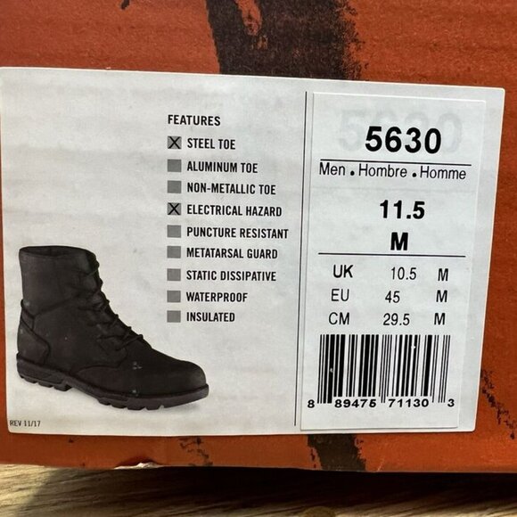 Worx Mens Zink Steel Toe Boot Black Size 11.5 M main image 4